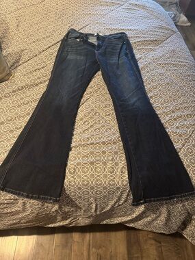 KanCan Dark Indigo Flare Wide-Leg Jeans